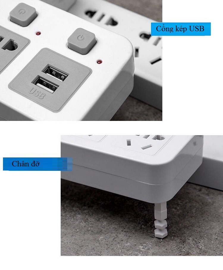 Ổ Cắm Chống Sét Có Đèn Led Thông Minh