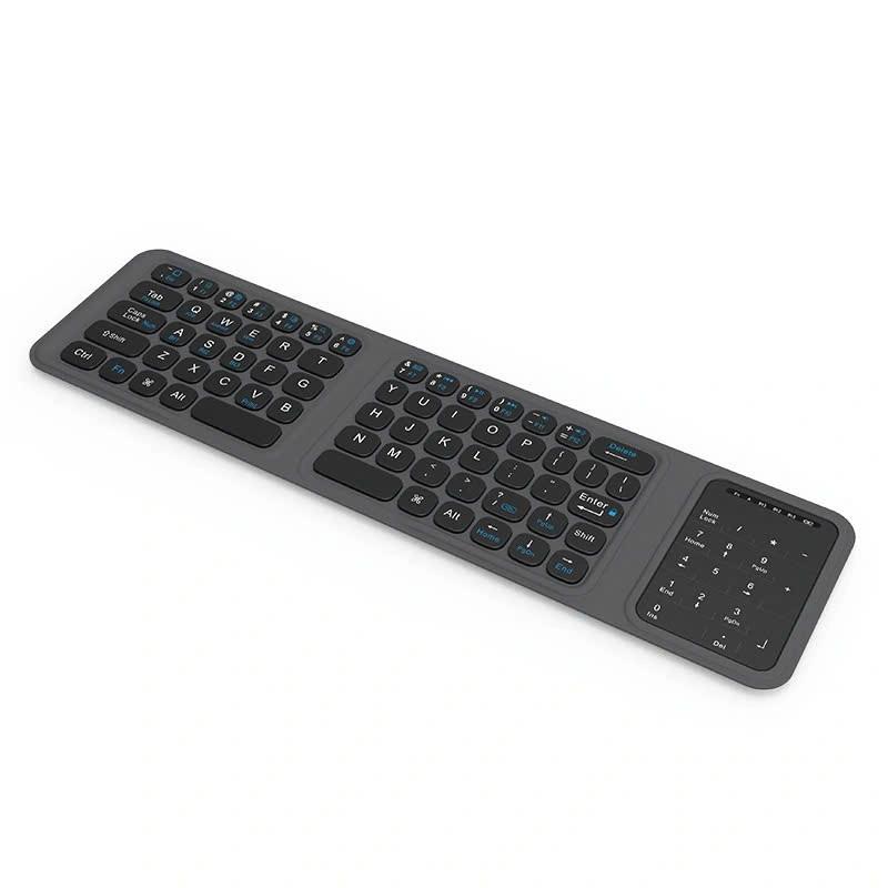Bàn Phím Gập Gọn Di Động Bluetooth Wi WU FMK-05 Có Bàn Di Chuột Kèm Giá Đỡ Cho Laptop, Máy Tính Bảng, Điện Thoại - hàng chính hãng