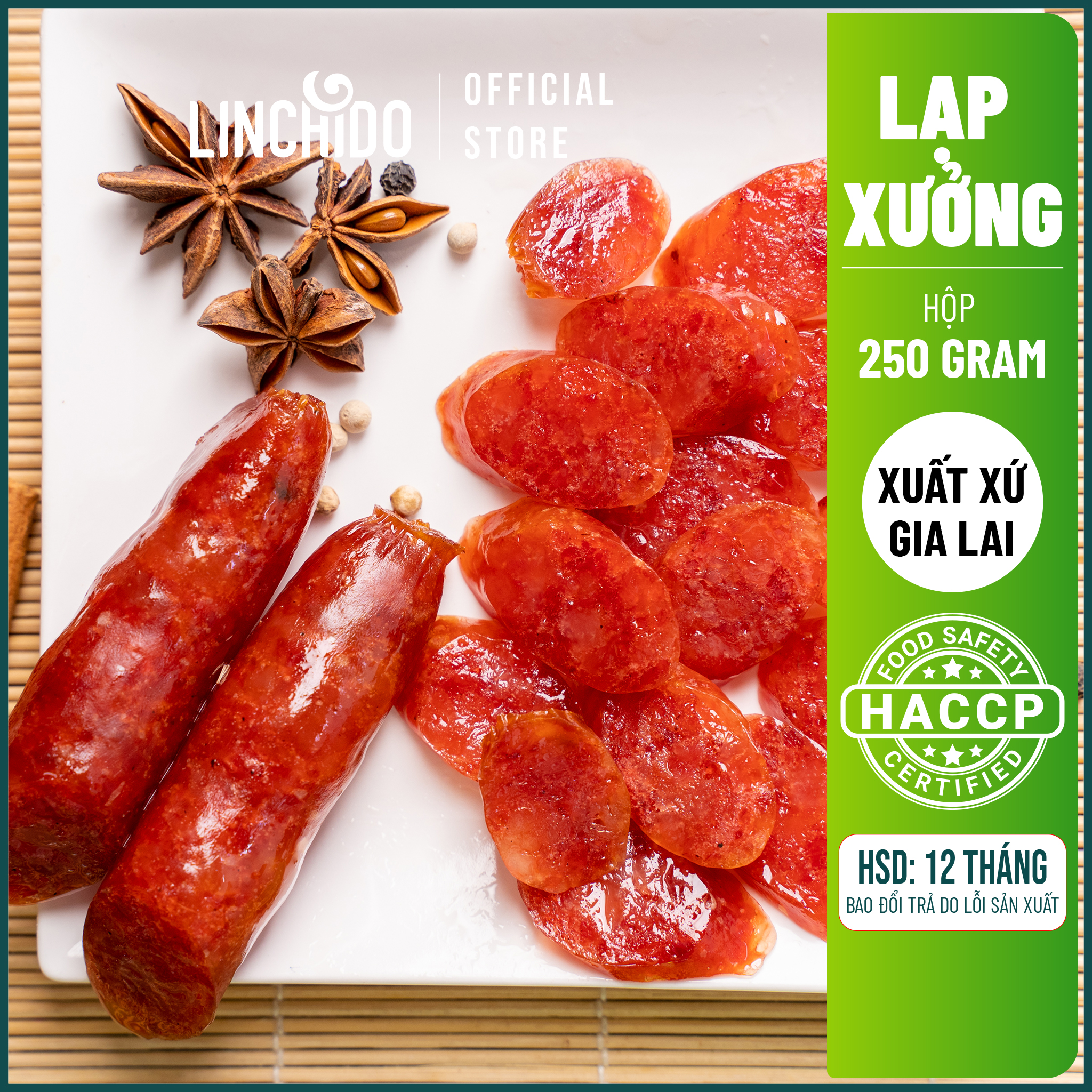 Nũa kí Lạp xưởng 500 gram thơm ngon gồm 2 hộp