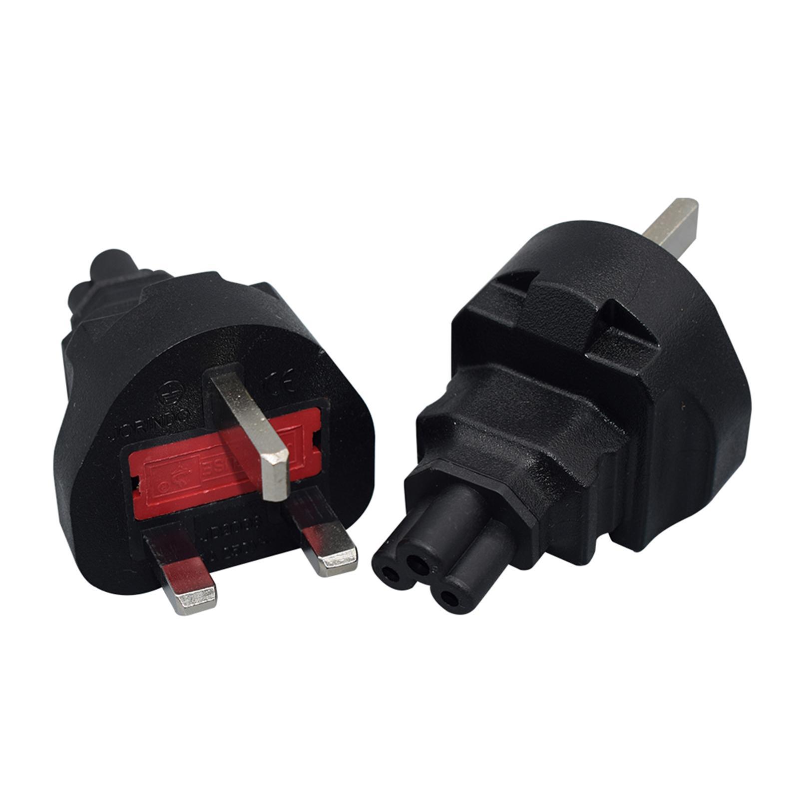 UK to IEC320 C5  Conversion Plug Insulation Replacement UK Plug Male to IEC320 C5 Female  Power Adapter UK Plug Converter for PC Printer
