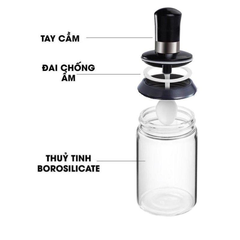 Hũ Đựng Gia Vị, Lọ Đựng Gia Vị, Hũ Thủy Tinh Đựng Gia Vị Kiểu Mới Có Kèm Thìa 250ml - thông minh, tiện Lợi cho nhà bếp