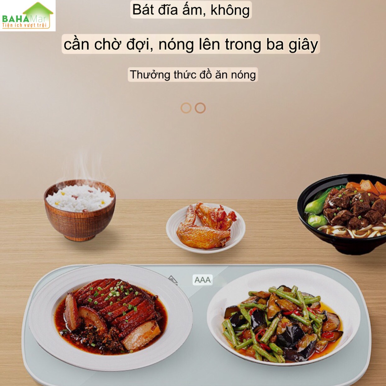 TẤM NHIỆT THÔNG MINH ĐA CHỨC NĂNG GIỮ ẤM MÓN ĂN GIA ĐÌNH NHỎ "BAHAMAR" Có thể tạm biệt những bữa ăn nguội lạnh để thưởng thức đồ ăn nóng ấm giúp giữ sức khoẻ cuộc sống