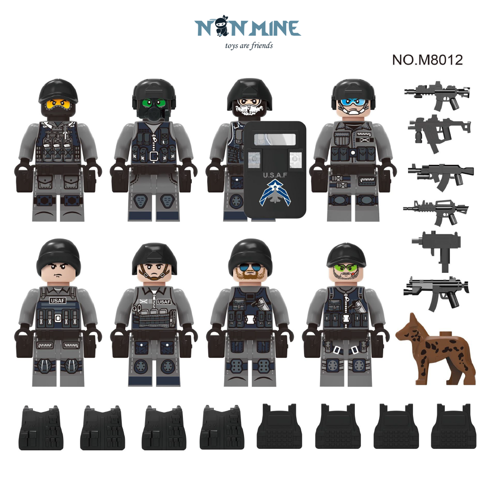 Đồ Chơi Lắp Ráp Minifigures Combo 12 Lính Quân Đội Đặc Nhiệm Không Bao Gồm Máy Bay M8012