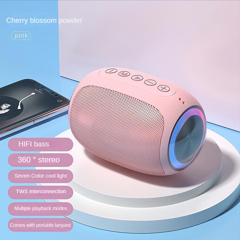 Loa Bluetooth không dây Âm lượng lớn Thẻ cắm di động tại nhà Điện thoại di động mini ngoài trời Bluetooth Loa siêu trầm âm thanh nhỏ Màu sắc: Hồng