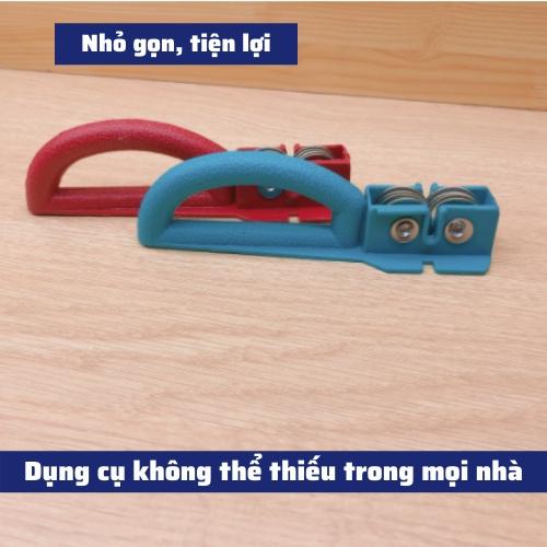 Dụng cụ mài dao 2 lưỡi đa năng có tay cầm, Đá , Máy mài kéo cao cấp tiện lợi thép không gỉ nhỏ gọn mài nhanh và sắc nhọn