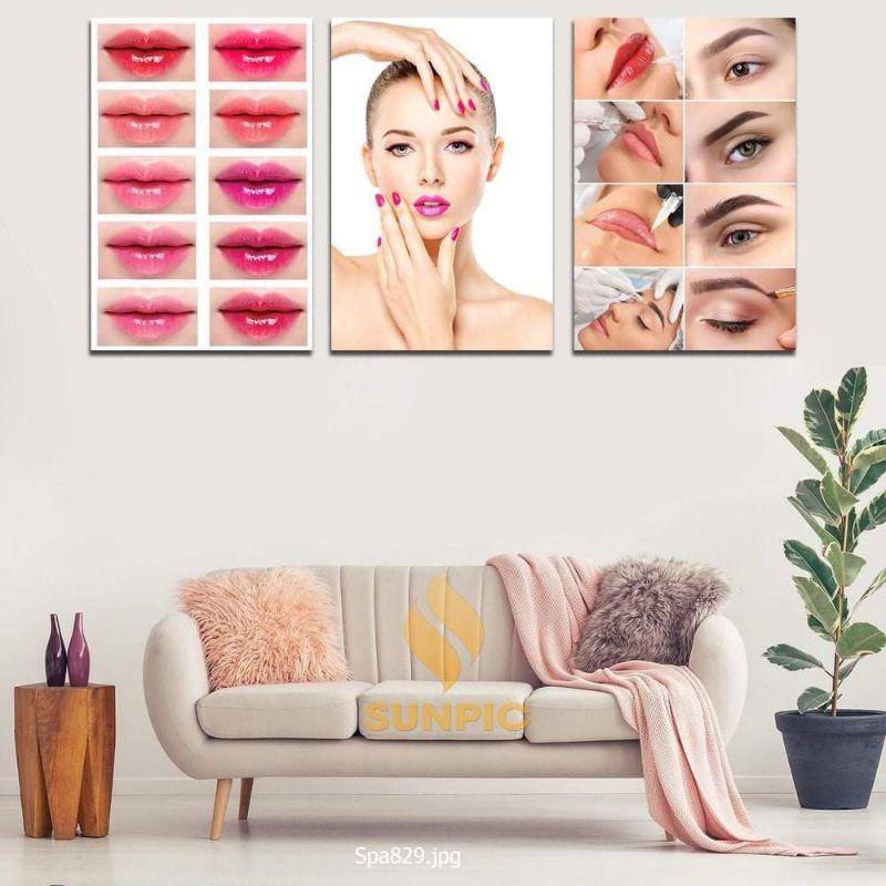 Bộ ba tranh spa, nail, tóc cao cấp