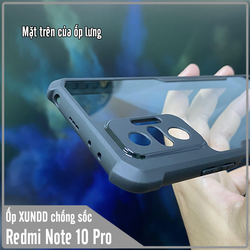 Ốp lưng cho Xiaomi Redmi Note 10 Pro 4G chống sốc trong viền nhựa dẻo XunDD - Hàng Nhập Khẩu