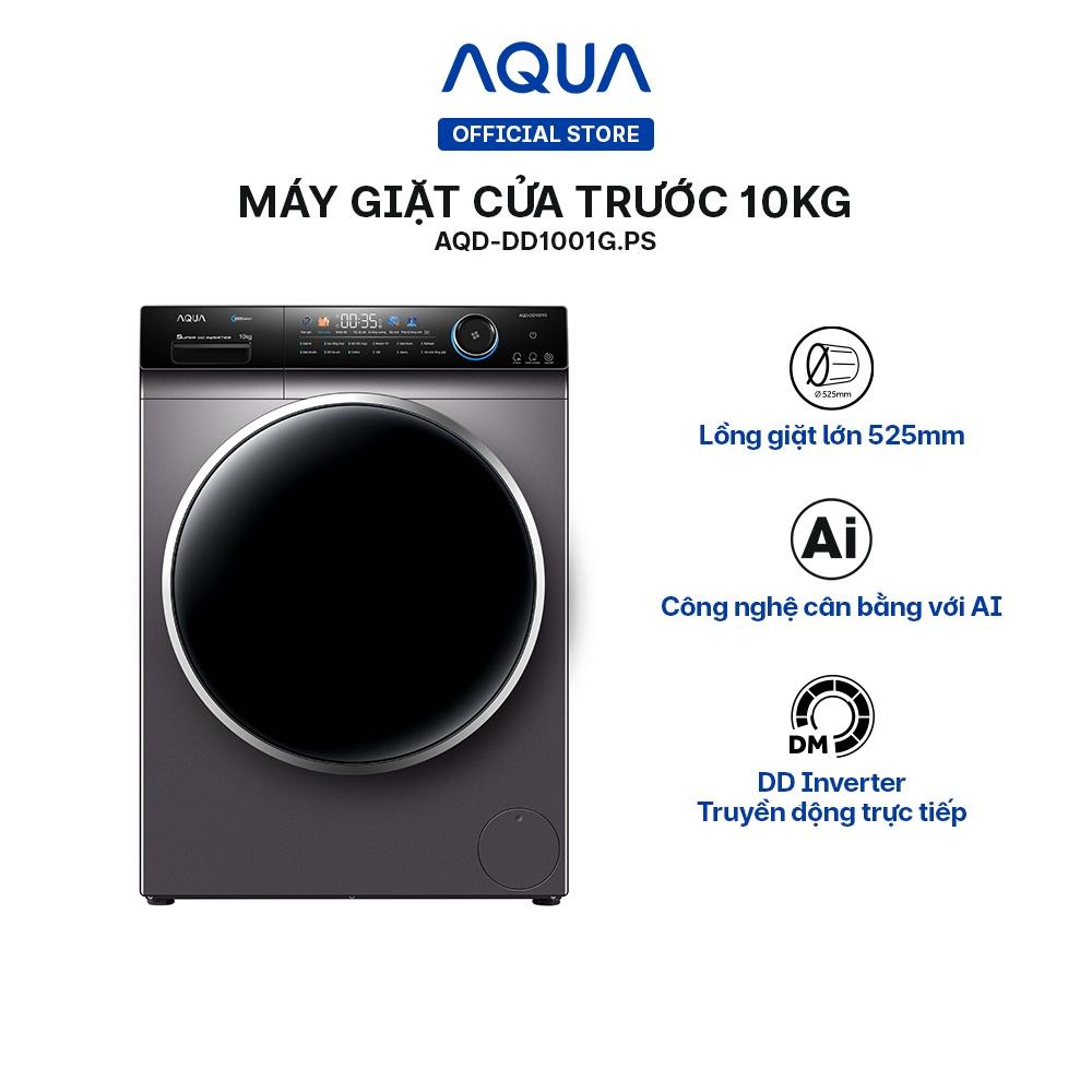 Máy giặt cửa trước Aqua 10kg AQD-DD1001G.PS - Hàng chính hãng - Chỉ giao HCM, Hà Nội, Đà Nẵng, Hải Phòng, Bình Dương, Đồng Nai, Cần Thơ