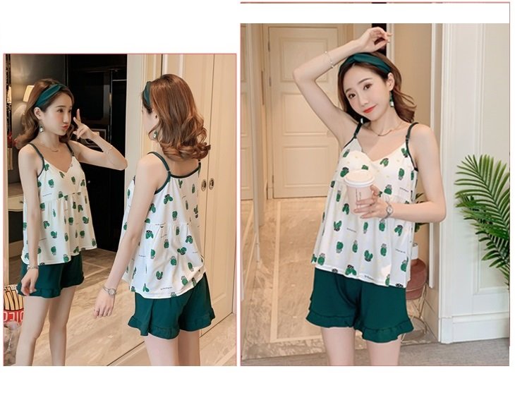 Váy ngủ, váy mặc nhà họa tiết xương rồng xinh vn24