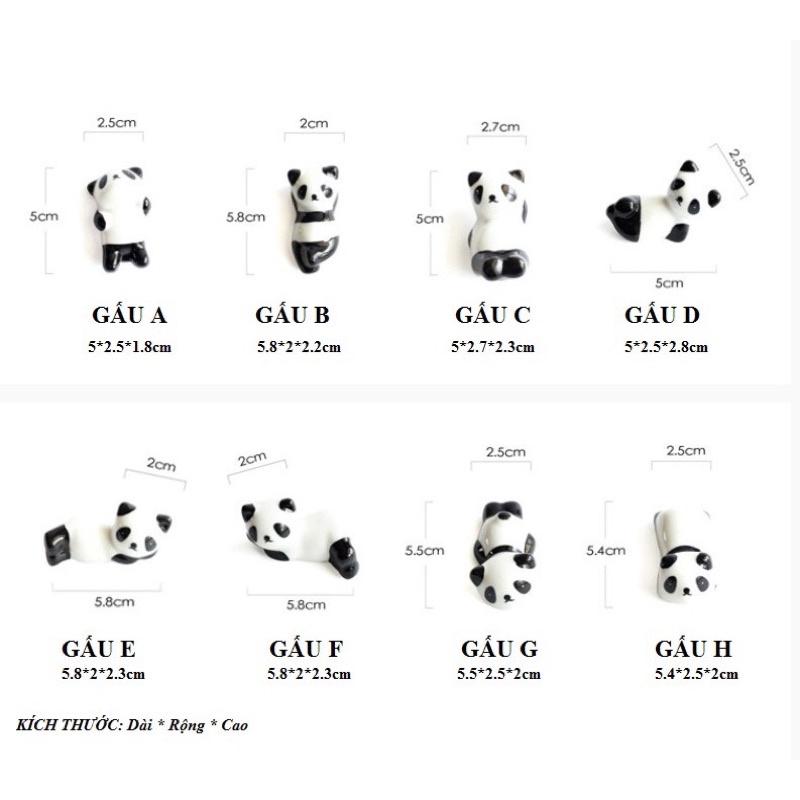 Gác đũa sứ gấu trúc kiểu Nhật các dáng, gác đũa sứ men bóng đẹp