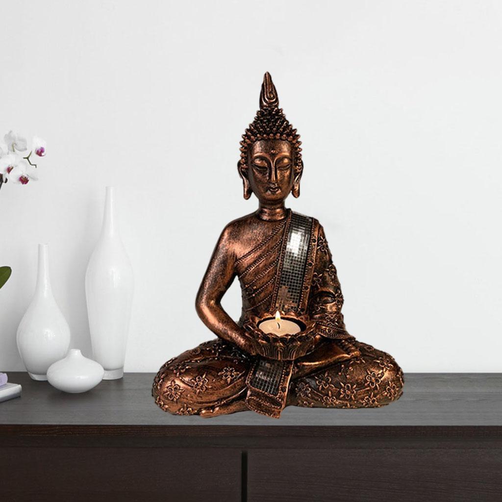Buddha Statue Tea Light Candle Holder Home Decor Gift