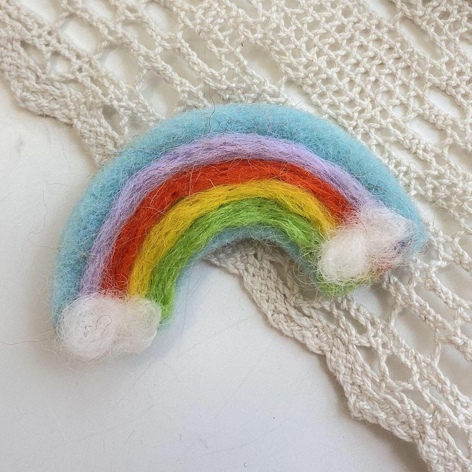 Rainbow Handmade Wool Felt Fashion Hairpins Hair Clips Accessories for Bangs Girls