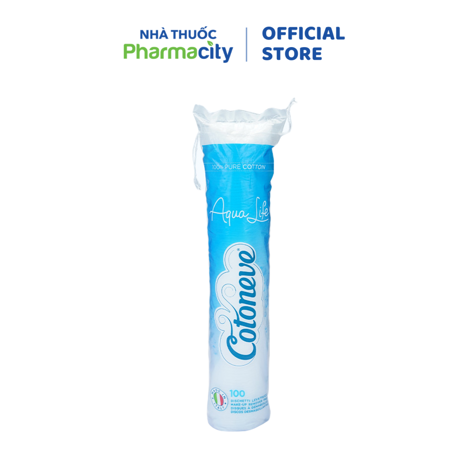 Bông Tẩy Trang May Viền COTONEVE Aqua Life (Gói 100 miếng)