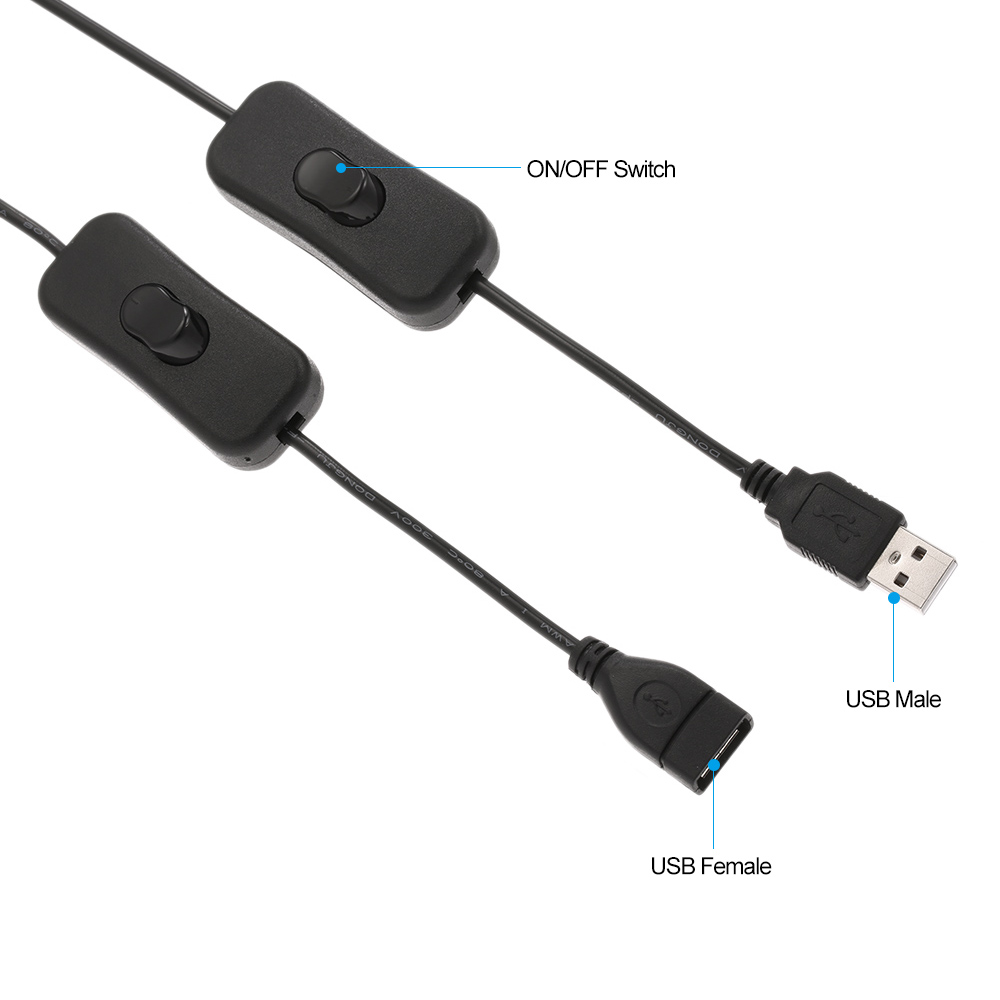 Cáp Mở Rộng USB 2 Chiếc Với Công Tắc Cho Đèn Bàn Đèn LED Dải Đèn LED Quạt USB