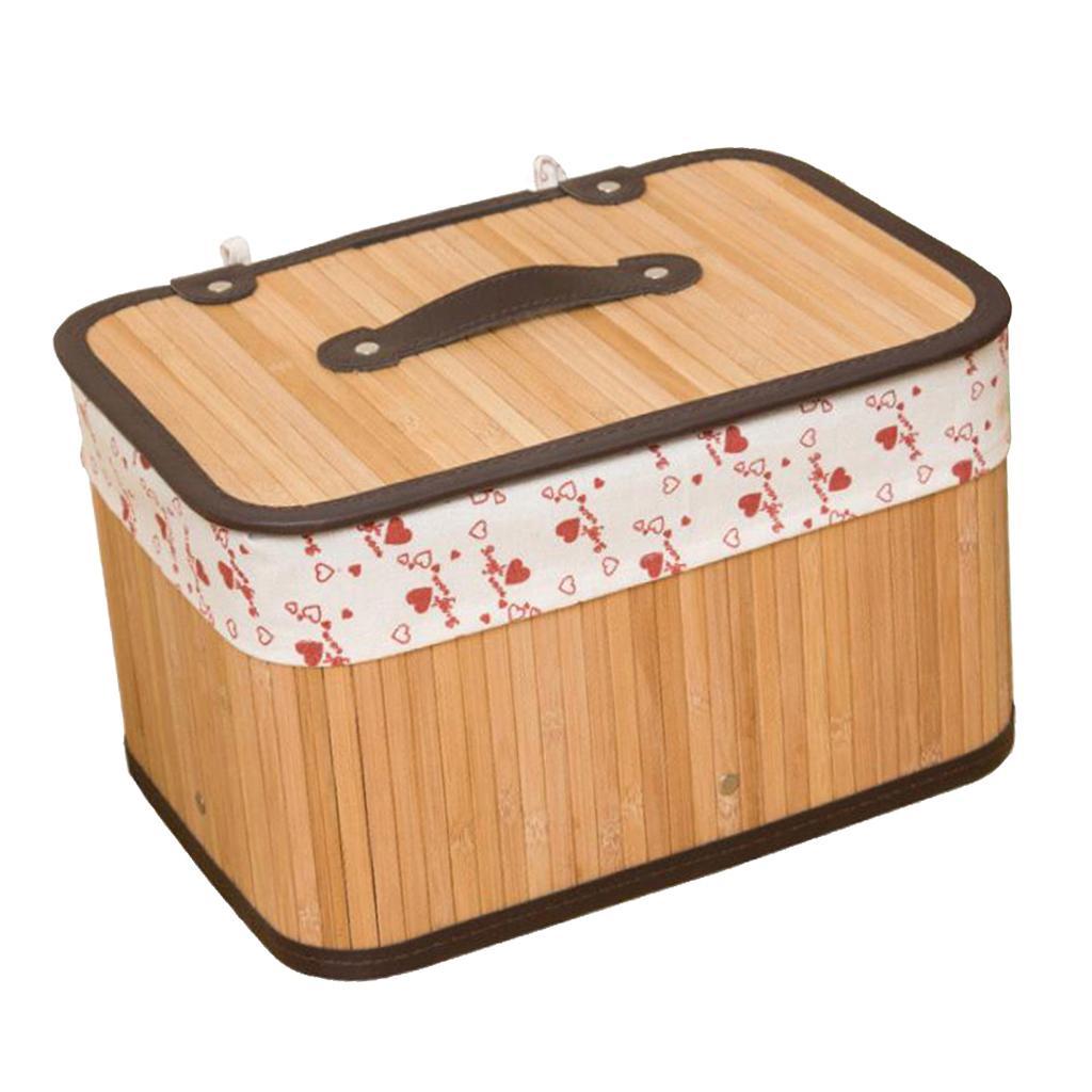 Weave storage basket with bamboo handmade snacks toy storage box