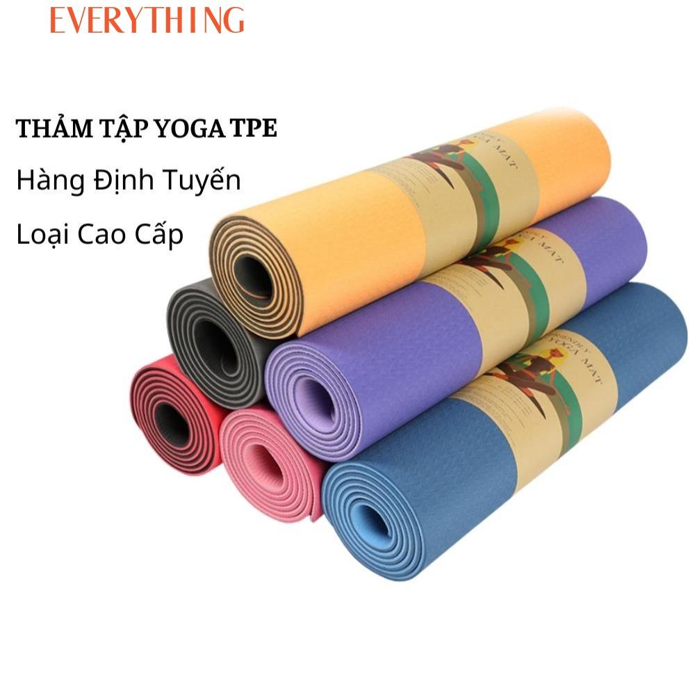 Thảm Tập Yoga TPE Cao Cấp 2 Lớp, Toàn Màu Nữ, Giao Màu Ngẫu Nhiên