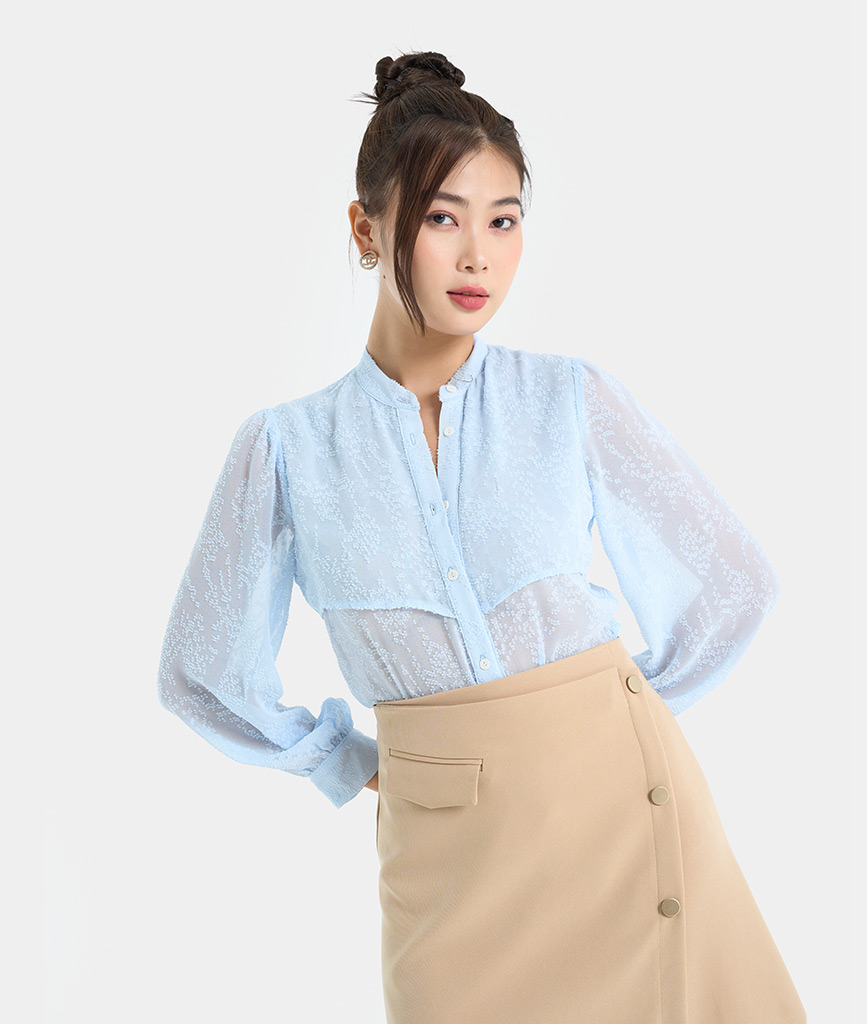Áo Sơmi Nữ Thời Trang HNOSS Basic Form Rộng HNASM016