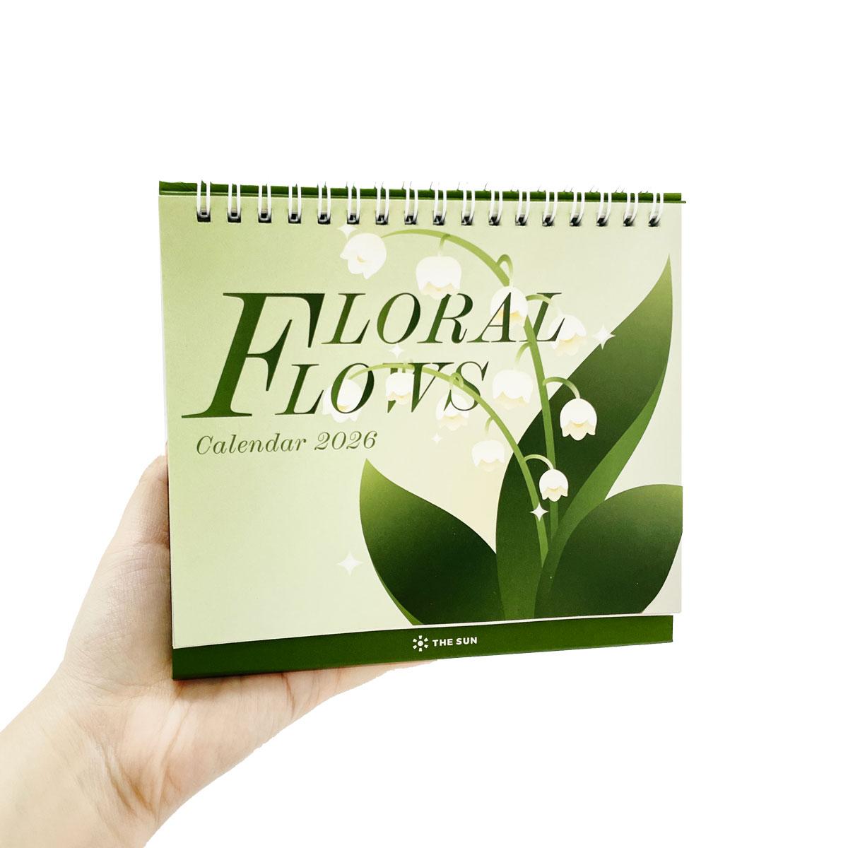 Lịch Bàn Chữ A 2026 - The Sun - Floral Flows