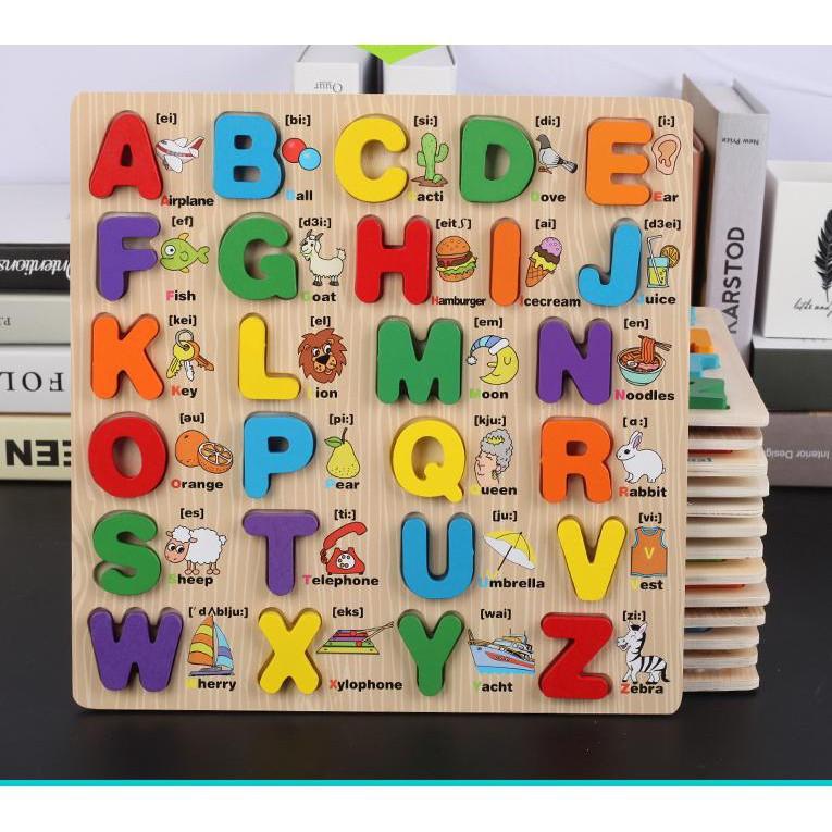 Bảng Chữ Cái ,Số Nổi Bằng Gỗ Giúp Bé Vừa Học Vừa Chơi (Chủ Đề Theo Phân Loại)