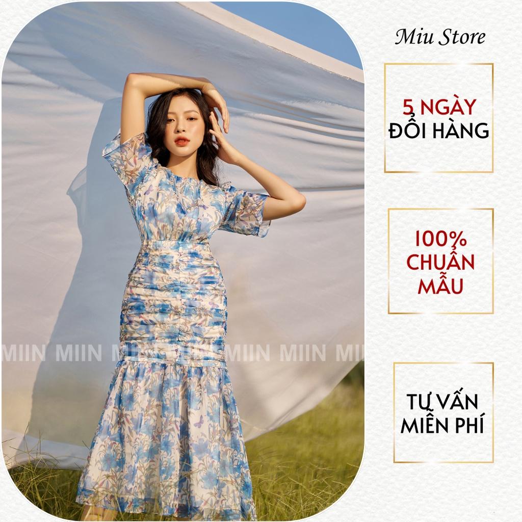 D00529 - Đầm thiết kế cao cấp model fish đuôi cá voan tơ hoa Miu Store