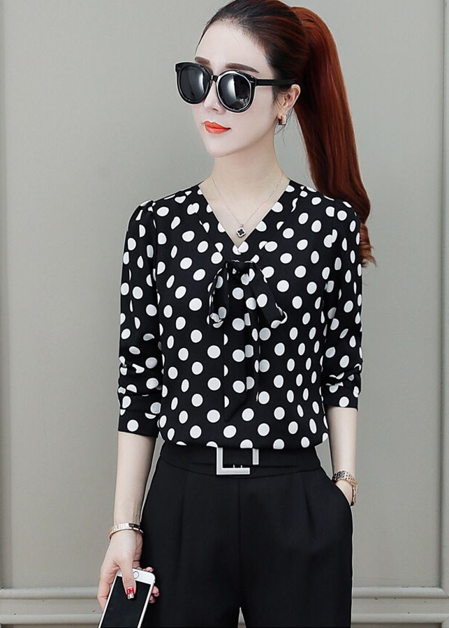 Áo sơ mi phối bi phong cách hàn - A4802