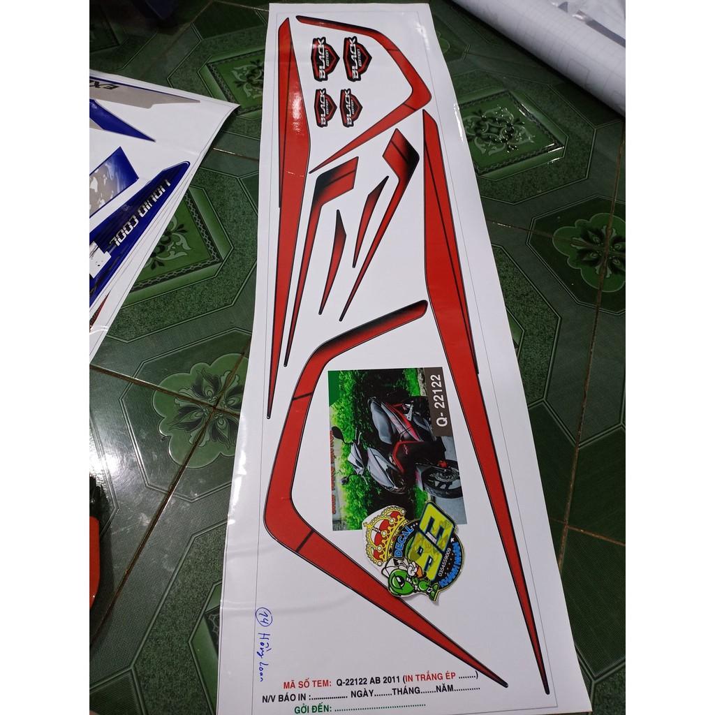 Tem rời AB 2011 đỏ xe đen