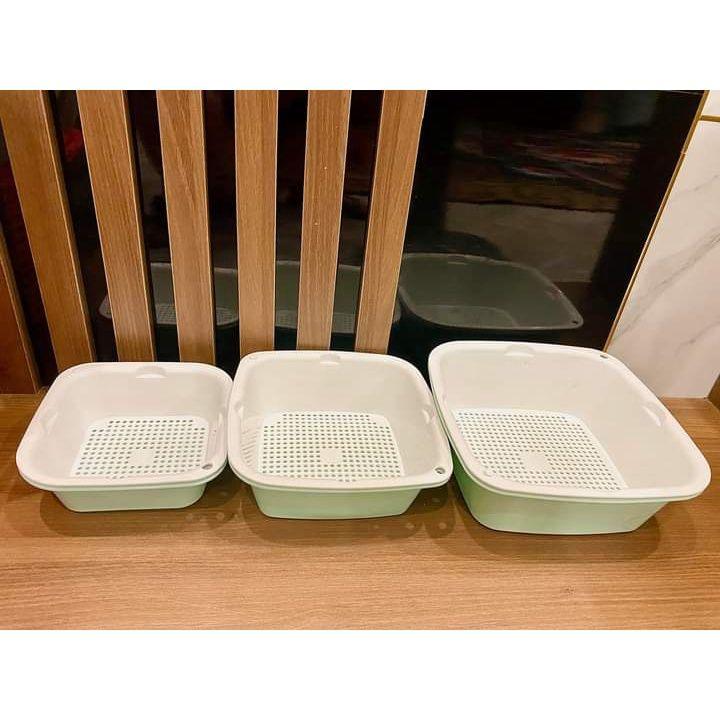 BỘ RỔ ĐA NĂNG- SET 6 MÓN GỒM 3 RỔ & 3 CHẬU NHỰA ECCO HÀNG VN