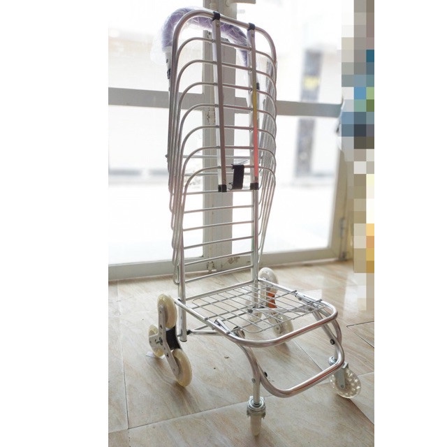 Xe kéo đi chợ, xe đi siêu thị 8 bánh cao cấp Hando 801 (màu sắc bánh sau và tay nắm màu ngẫu nhiên)