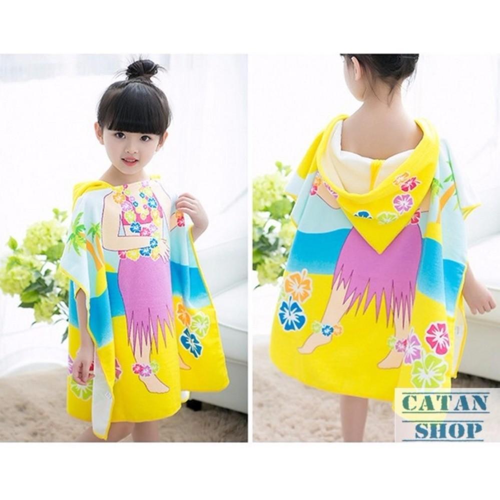 KHĂN CHOÀNG, ÁO CHOÀNG TẮM BIỂN, ĐI BƠI BÉ GÁI CUTE HOẠT HÌNH XINH XẮN DỄ THƯƠNG - BB14-ACTB-G