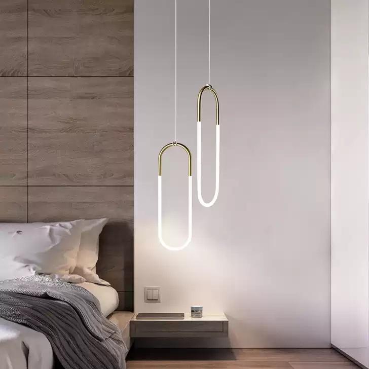 Đèn thả elip tích hợp led, đèn phòng ngủ, đèn decor