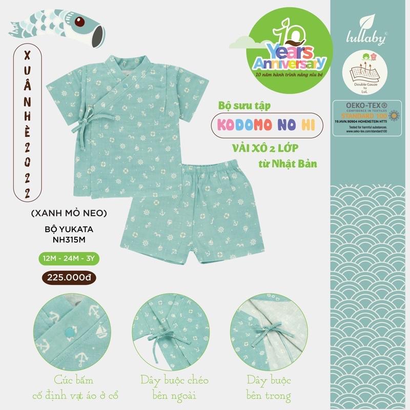 Bộ YUKATA XÔ NHẬT XANH MỎ NEO NH315M LULLABY