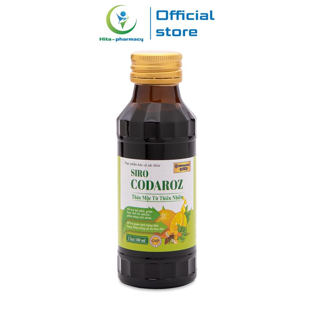 Siro CODAROZ thảo mộc giúp bổ phế, giảm ho đờm, đau rát cổ họng - Chai 100ml