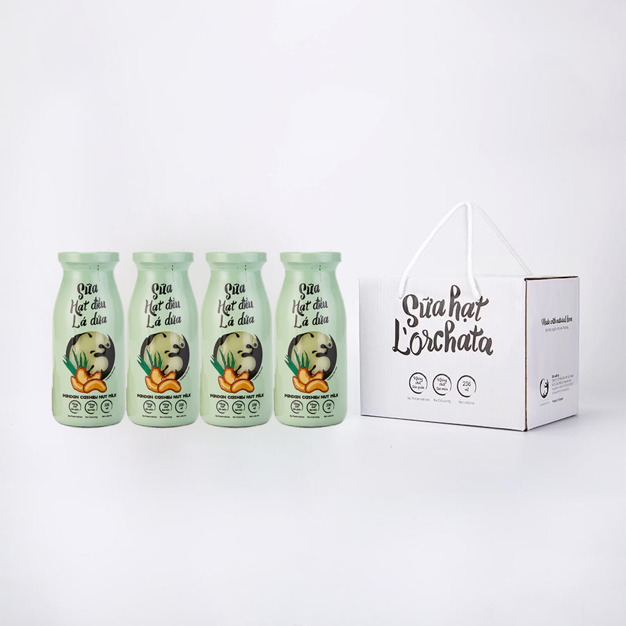 Sữa hạt L'ORCHATA vị hạt điều lá dứa lốc 6 chai