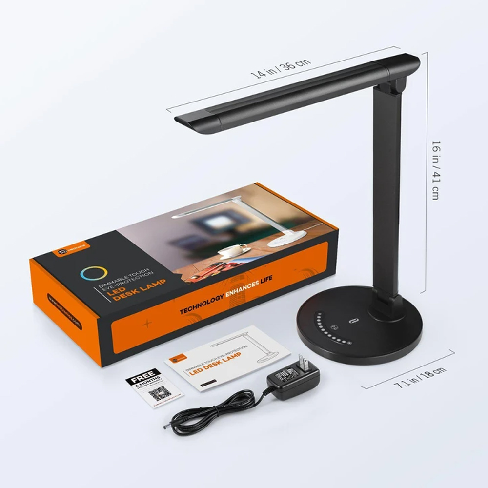 Đèn làm việc, học tập để bàn LED 6 chế độ ánh sáng 14W, Có cổng sạc USB 5V-1.5A