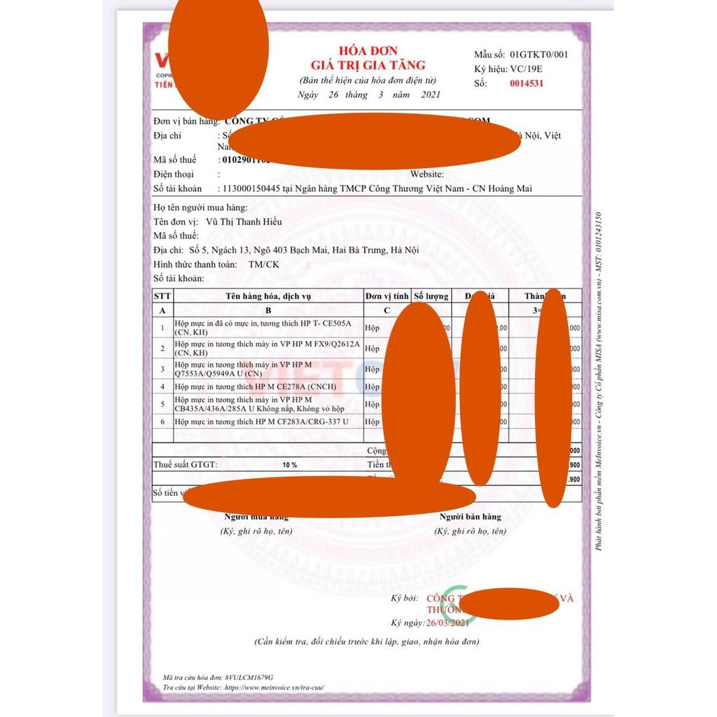 Hộp mực in tương thích - 49A / 53A - Q7553A/Q5949A CÓ LỖ ĐỔ MỰC Và MỰC THẢI