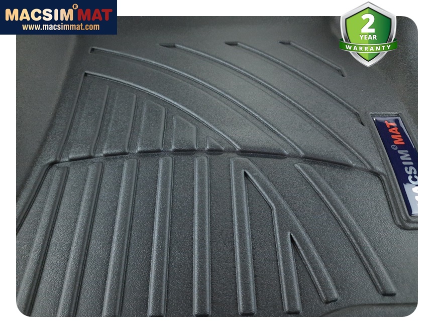 Thảm lót sàn xe ô tô dành cho Toyota Hilux 2015-đến nay Nhãn hiệu Macsim chất liệu nhựa TPV cao cấp màu đen(FDW-017)