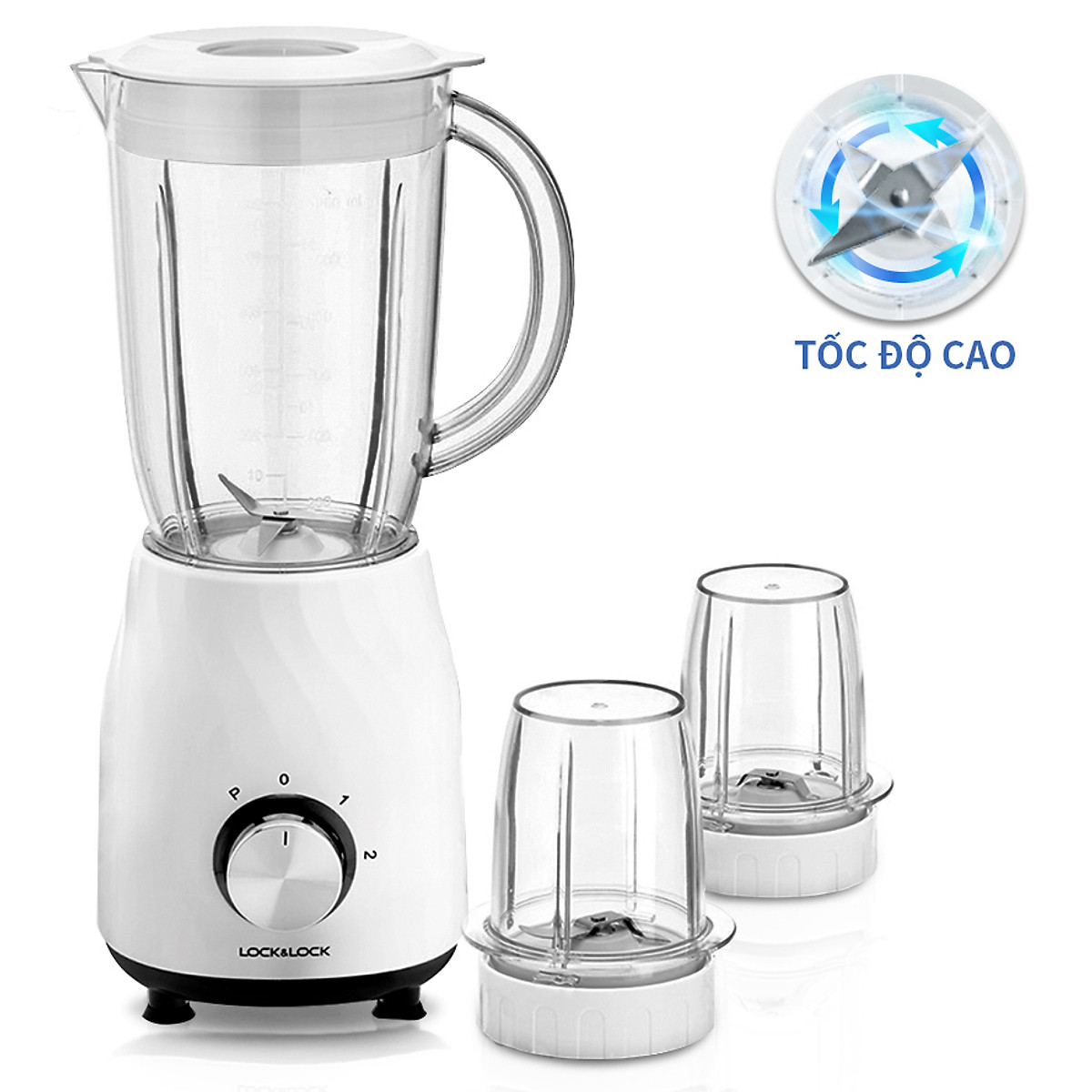 Máy xay sinh tố đa năng Lock&Lock Smart Blender 1.2L EJM462 - Hàng chính hãng, lưỡi bằng thép không gỉ - Hapos