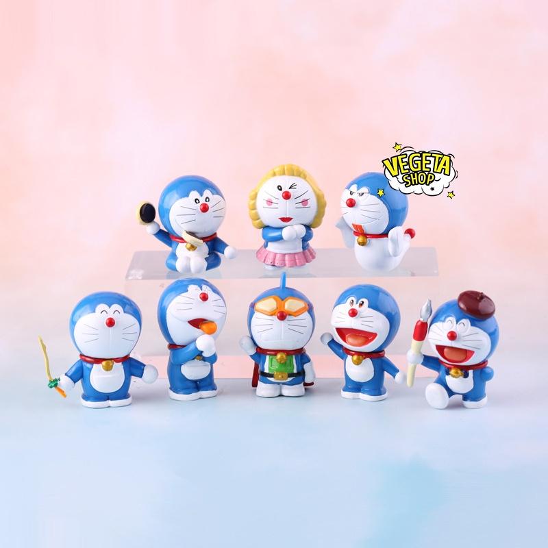 Mô hình Doraemon Doremon - Trọn bộ 8 Mô hình các tư thế Doremon Doraemon và bảo bối - Cao khoảng 6cm