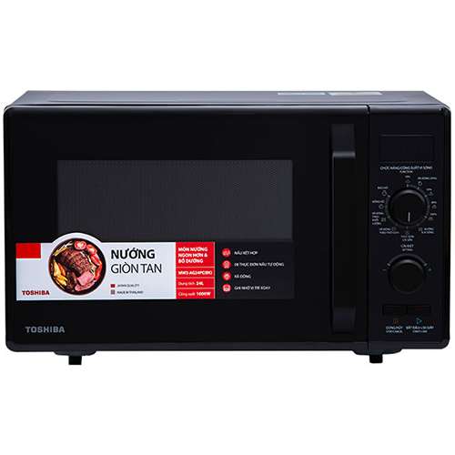 Lò vi sóng Toshiba MW2-AG24PC 24L -Nấu, Hâm, Rã đông, Nướng, Cửa lò kính cường lực, Tay nắm nhựa cách nhiệt, Hàng chính hãng, Bảo hành 12 tháng