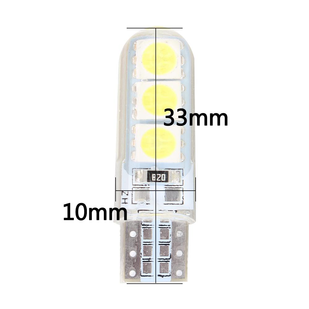 Bộ 10 Đèn Led T10 12v 6 Smd Cho Xe Hơi Silicone