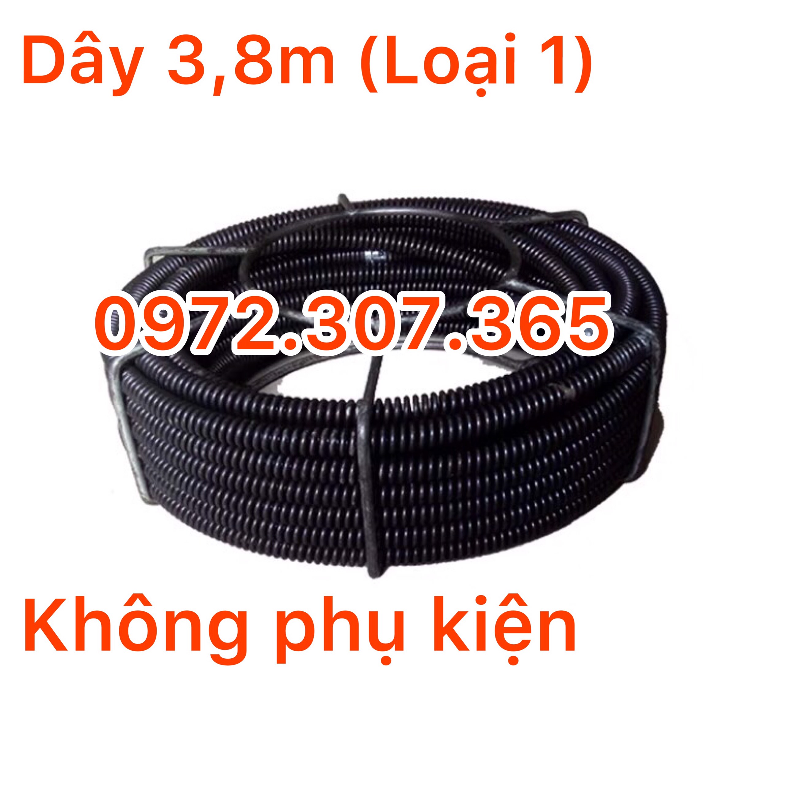 Dây thông tắc cống lò xo phi 16 (loại 1) dài 3,8m. Được làm bằng chất liệu thép Mangar siêu bền