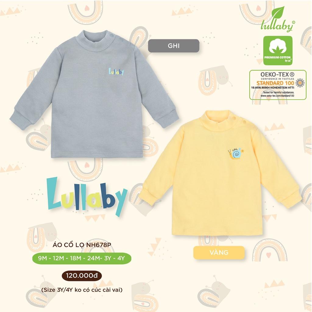 Áo cổ lọ cotton dày Lullaby NH678P, áo cổ 3 phân giữ nhiệt bé trai, bé gái cao cấp