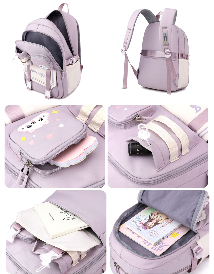 Balo nữ đi học đựng laptop 16in vải nylon cao cấp màu pastel thời trang thế hệ mới 9579