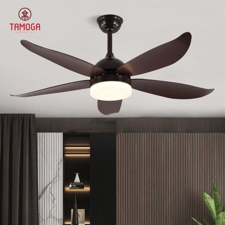 Đèn trần phòng khách 5 cánh gỗ