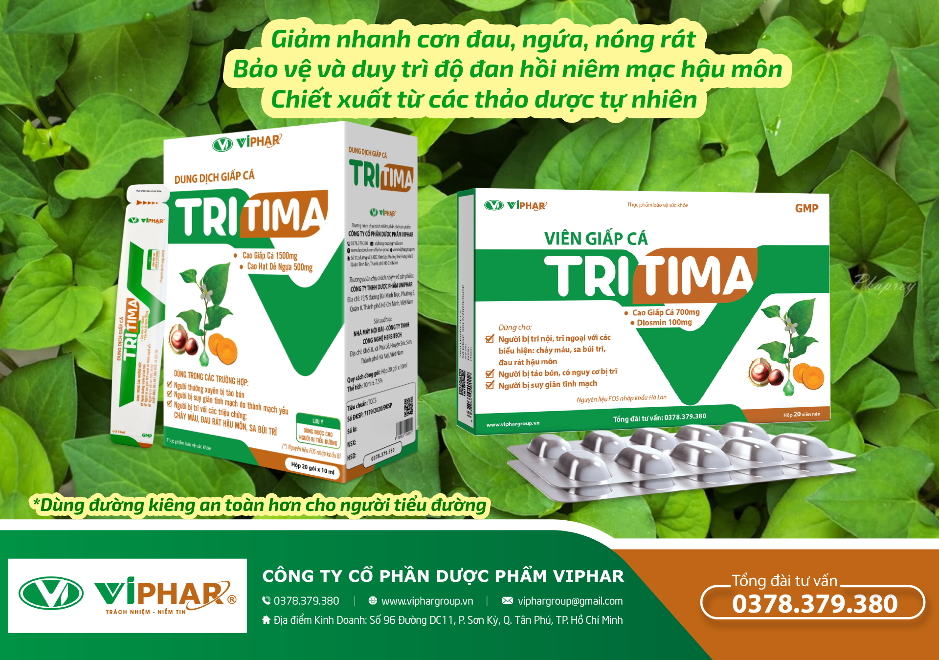 Dung dịch giấp cá Tritima- Hổ trợ cải thiện các triệu chứng của Trĩ, hổ trợ táo bón. Hộp 20 gói
