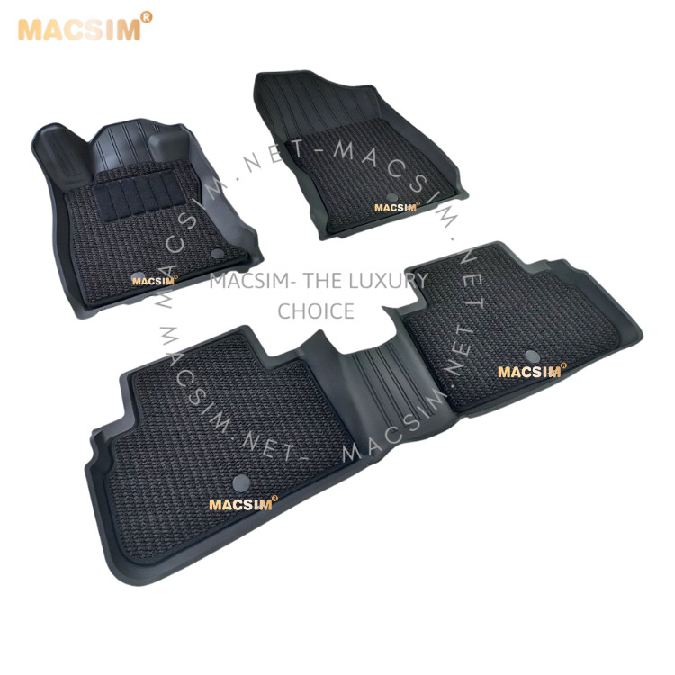 Thảm lót sàn xe 2 lớp ô tô Subaru Forester 2018- đến nay Nhãn hiệu Macsim 3W chất liệu nhựa TPE đúc khuôn cao cấp - màu đen