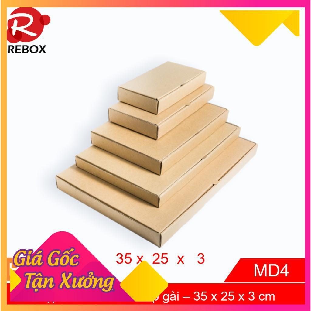 Hộp Carton 35x25x3 - 25 hộp gói hàng quần áo nắp cài siêu dày giá xưởng - hộp trơn