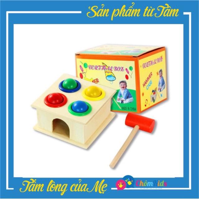 Đồ Chơi Gỗ Thông Minh, Hộp Đập Bóng Gỗ