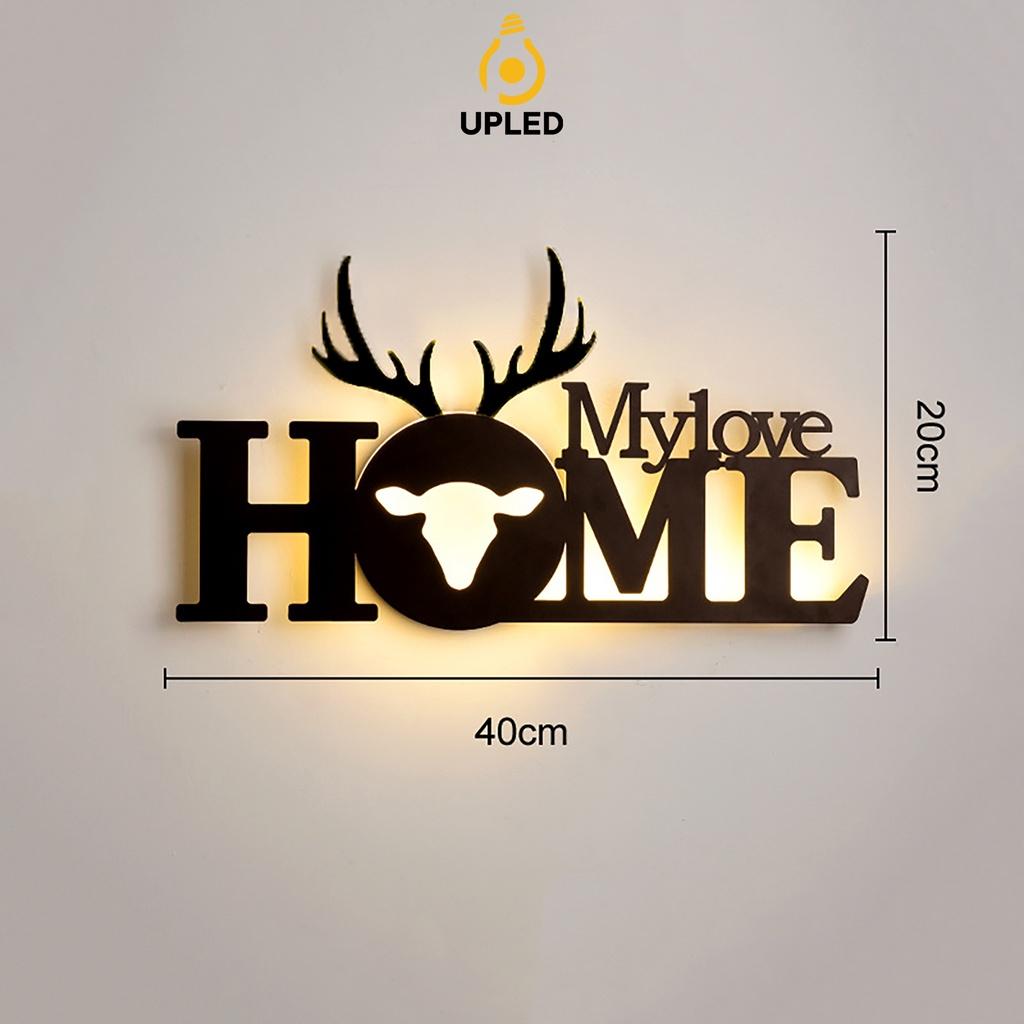 Đèn ngủ treo tường decor UPLED hình chữ HOME LOVE trang trí không gian phòng khách