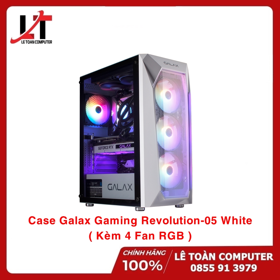 Case Galax Gaming Revolution-05 White (Kèm 4 Fan RGB) - Hàng Chính Hãng